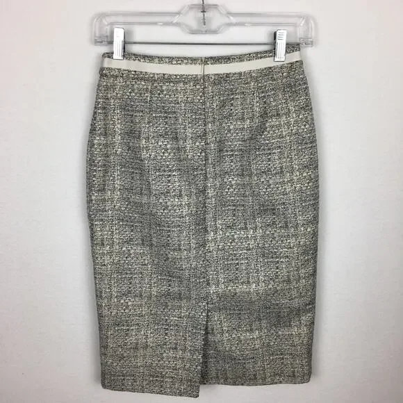 Boden Gray Metalic Pencil Skirt size 2 - Picture 4 of 7